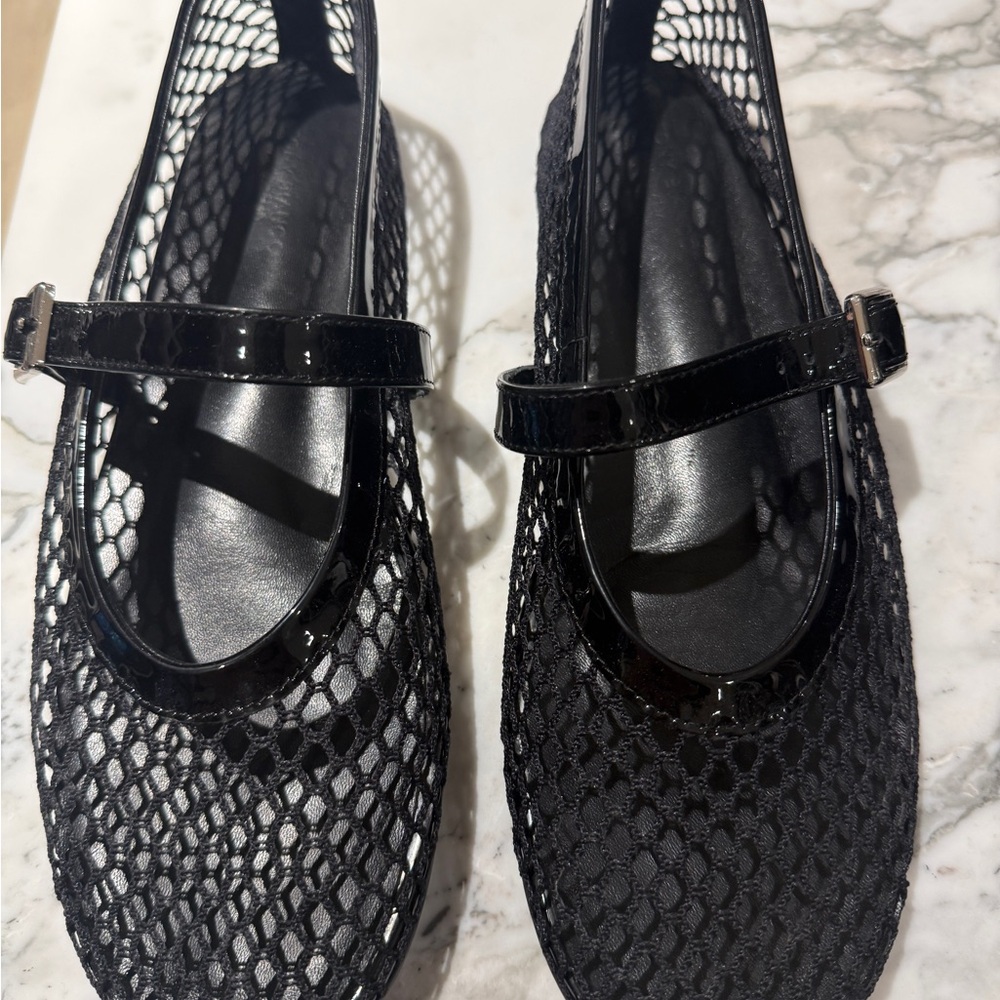 Tony Bianco Black Mesh Flats